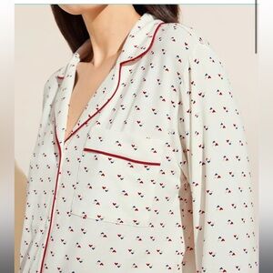 Eberjey Gisele Tencel Modal Pj Set in Size S in Triple Heart Print ❤️ 🩷 🖤
